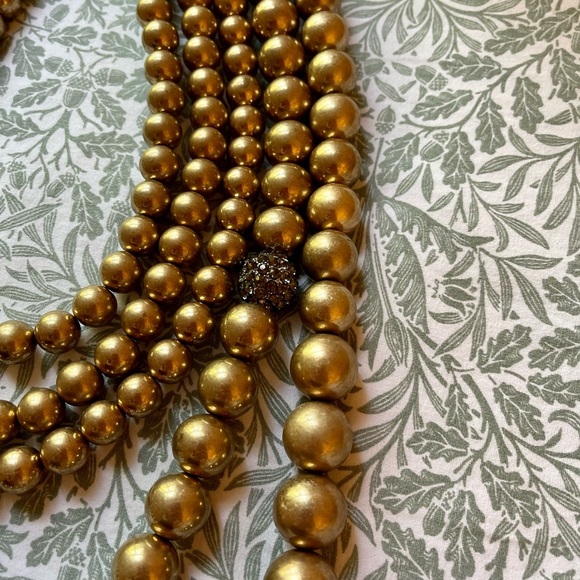 Anthropologie Gold Jumbo Beaded Necklace - Picture 8 of 8